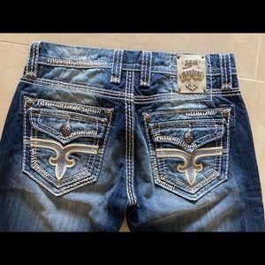 MENS Distressed ROCK REVIVAL boot cut jeans